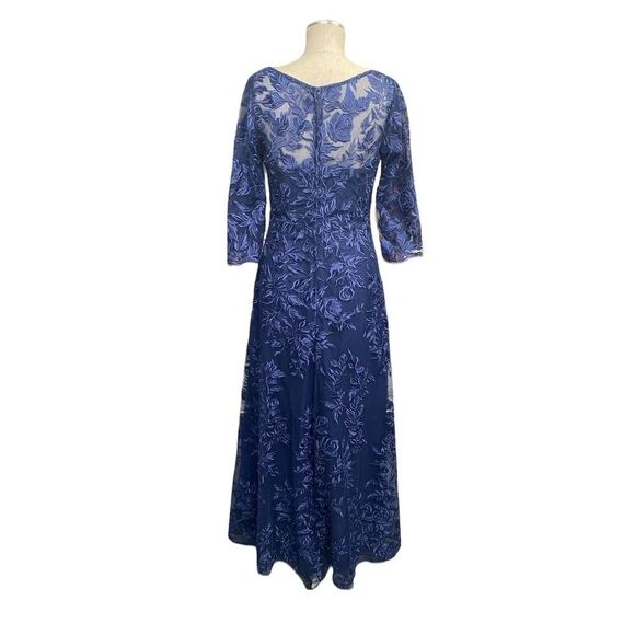 La Femme 28053 Floral Embroidered Mesh A-Line Gown 4 - Picture 3 of 5